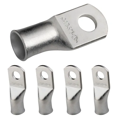 Vista 188 de SELTERM 5 piezas terminales de cable de cobre estañado 1/0 AWG perno de 1/2", extremos de cable de batería, terminales de anillo, conectores