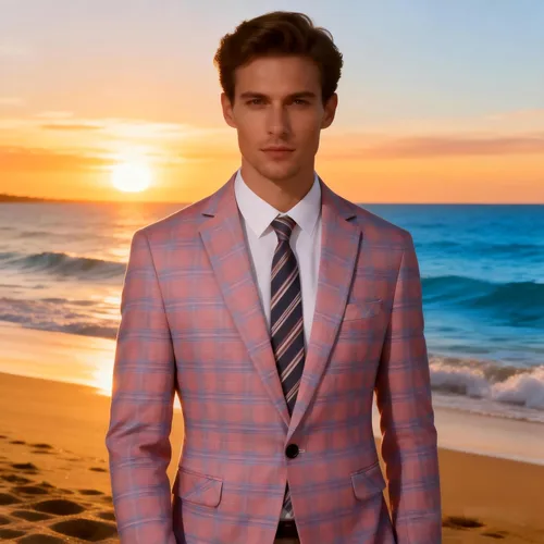 Vista 2 de MOGU Men's Slim Fit Plaid Suit Set Sport Coat Blazer, Vest & Pants (Each Sold Separately) for Wedding, Prom & Party