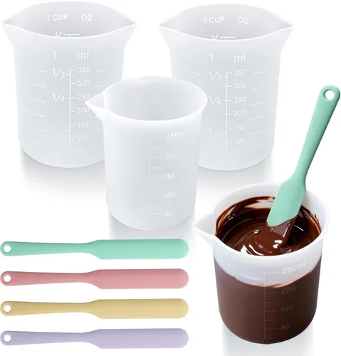 Vista 11 de Palksky Tazas de silicona para derretir chocolate, juego de 2 piezas para derretir chocolate (600ml y 1000ml), olla de chocolate para sumergir