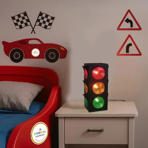 Vista 5 de The Dreidel Company Lámpara de luz de parada de tráfico, simula luz de parada de tráfico, enchufe de alimentación de CA, 12.25 pulgadas