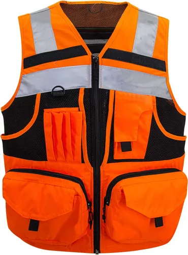 Vista 6 de SUXIBIP 10 Pockets Safety Vest for Men and Women, High Visibility vest with 3M Reflective Strips, Oxford Fabric