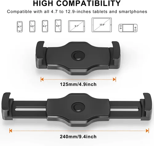 Vista 4 de Soporte para tablet para escritorio, soporte de tablero de tableta de altura ajustable con ventosa de 4 pulgadas para espejo de ventana de mesa