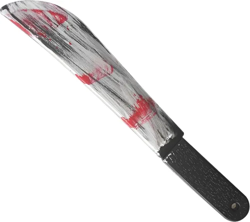 Vista 3 de COSTOYFUN Cuchillo de carnicero de Halloween, accesorios de machete, juego de rol, accesorios realistas para cuchillos sangrientos