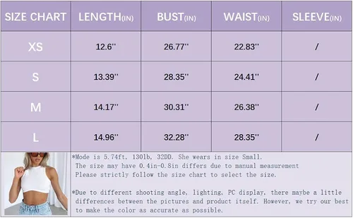 Vista 5 de Abardsion - Camiseta corta sin mangas con cuello redondo y espalda cruzada, de punto acanalado, para mujer