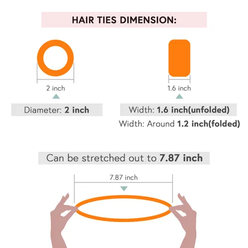 Vista 7 de Bandas elásticas grandes para cabello grueso, bandas elásticas para coletas, coleteros para mujeres y niñas, 12