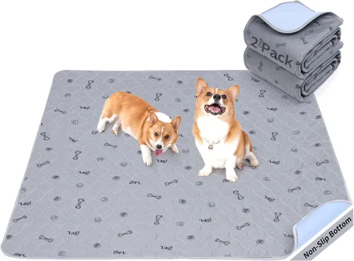 Vista 17 de Almohadillas lavables para orina para perros, paquete de 2 almohadillas reutilizables para cachorros, almohadillas absorbentes para parto