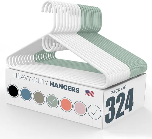 Vista 109 de Neaties Paquete de 6 perchas de ropa resistentes, fabricadas en los Estados Unidos, perchas de plástico de capacidad de 8 libras para ropa