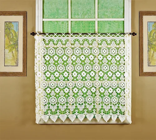 Vista 16 de Cortina de Medallón Macramé de Today's Curtain 30 cm, Color Écru, 89 cm x 30 cm
