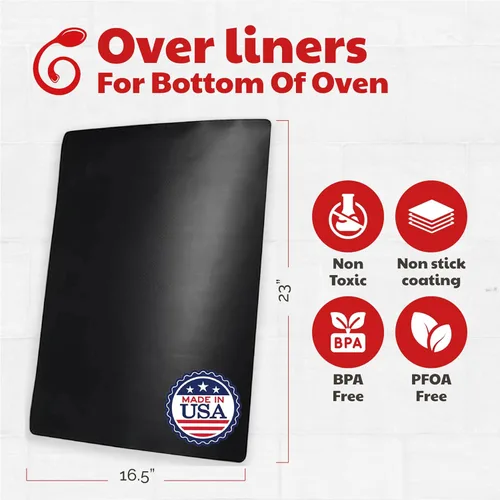 Vista 3 de Cooks Innovations HECHO EN ESTADOS UNIDOS Tapete Protector de Horno Antiadherente - Forros de Rejilla de Horno Antiadherentes de Servicio Pesado