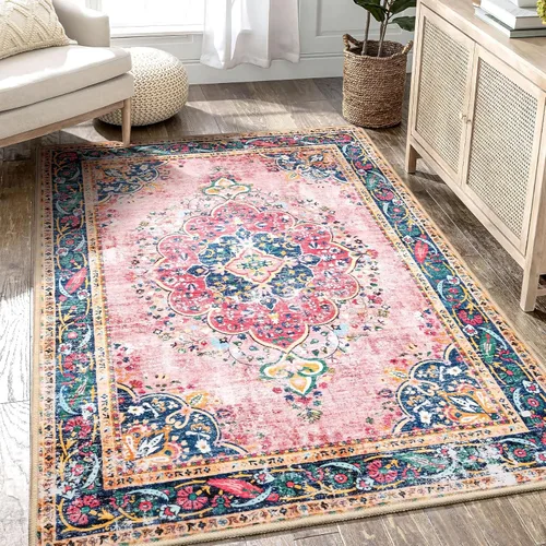 Vista 9 de Alfombras pequeñas de 2x3 pies para entrada, alfombra bohemia verde para baño, pasillo, alfombras de cocina vintage antideslizantes lavables
