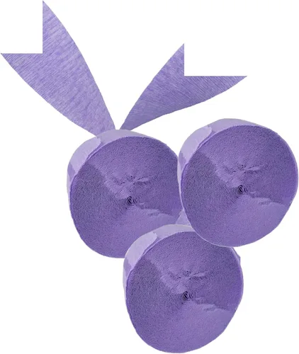 Vista 9 de K-Kraft Serpentinas de papel crepé morado fabricadas en Estados Unidos (violeta francés + dorado metálico)
