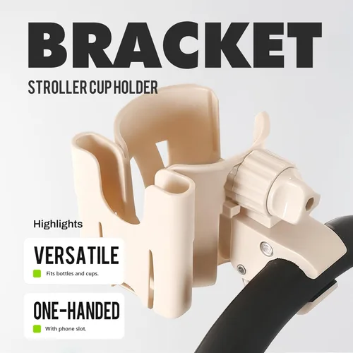 Vista 6 de Li & Zhao Portavasos universal para cochecito – 2 en 1 soporte para silla de ruedas, soporte ajustable para bebidas de bicicleta con soporte