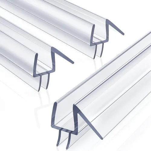 Yecaye Paquete de 3 sellos inferiores de puerta de ducha de 3/8" x 39", cepillo de puerta de ducha, tira de sello de vidrio sin marco, detiene las