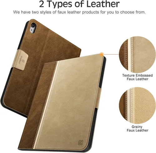 Vista 8 de KingBlanc Funda para iPad (A16) 11ª Generación 11 pulgadas 2025, iPad 10ª Generación 10.9" 2022 con soporte para lápices, funda protectora de cuero