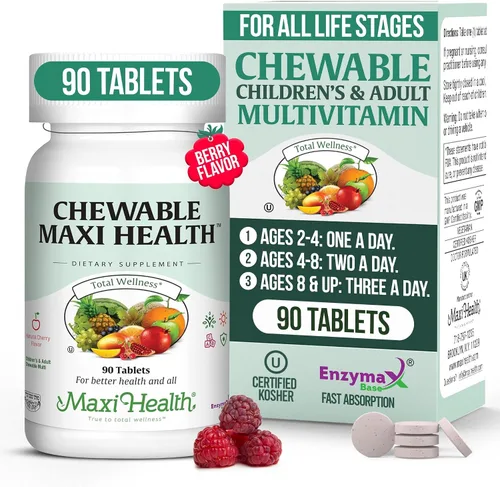 Maxi Health Masticable - Multivitamínico para hombres y mujeres - Absorción mejorada y biodisponibilidad - Multivitaminas diarias para hombres y