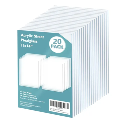 Vista 69 de Egofine Láminas de Plexiglás Láminas de Acrílico Paquete de 12 de 8.5x11'' 0.04 de Grosor Plástico Transparente Fundido Cristal Plexi Transparente