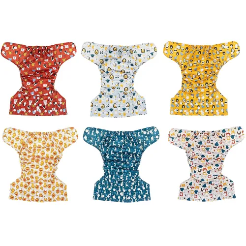 Vista 4 de Simple Being Pañales de tela reutilizables, doble refuerzo, talla única, lavables, suaves, absorbentes, impermeables, ecológicas, unisex, para bebé