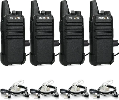 Retevis RT22 Walkie Talkies con auricular, radios bidireccionales de largo alcance, mini walkie talkie recargable para adultos, bloqueo de llave,