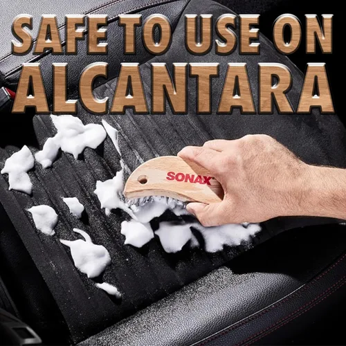 Vista 3 de SONAX Cepillo para Textiles y Cuero Cepillo Profesional de Limpieza Interior para Tapicería de Tela, Alcántara y Superficies de Cuero