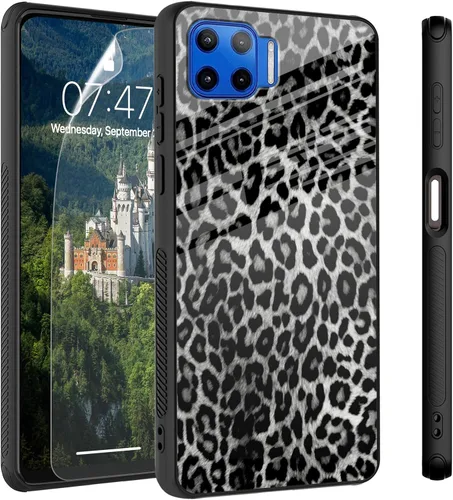 Vista 51 de Funda para Motorola Moto Edge 2022, cubierta trasera de vidrio templado con protector de pantalla, funda protectora a prueba de golpes para Motorola