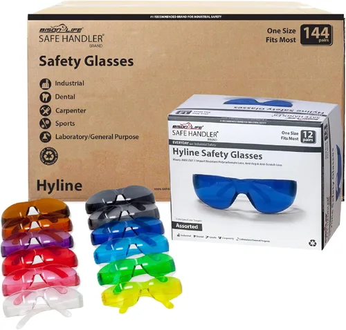 Vista 9 de SAFE HANDLER Hyline - Lentes de seguridad ANSI Z87.1, resistentes a los impactos, lentes de policarbonato irrompibles, antiarañazos