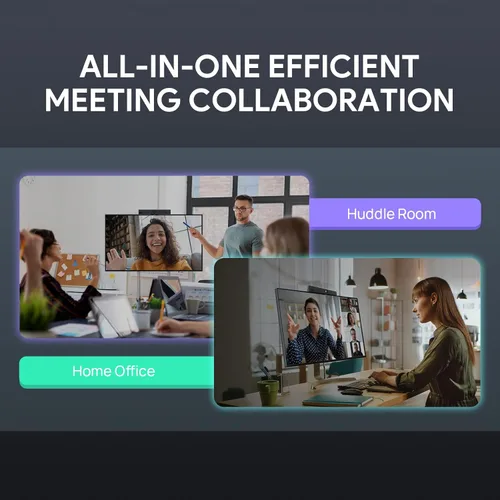 Vista 7 de Cámara para videoconferencia Yealink, cámara web 4K, encuadre automático AI de 120°, 8 matrices de micrófonos y seguimiento de altavoces