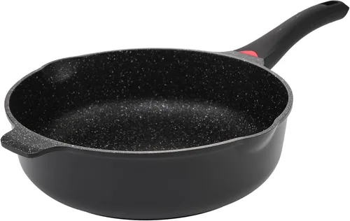 Vista 2 de Sartén antiadherente de 11 pulgadas con revestimiento de granito con boquilla de vertido, sartenes ligeras de 4.27 cuartos de galón y sartenes