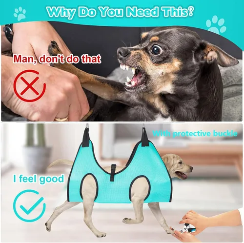 Vista 3 de Arnés de hamaca de aseo para perros grandes, soporte de arnés colgante para perro para recortar uñas, arnés para perro para aseo, soporte de hamaca