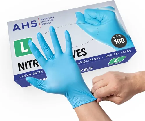 American Hospital Supply Guantes de nitrilo, paquete de guantes de quimioterapia, sin polvo, de grado médico, guantes de examen | Industrial y