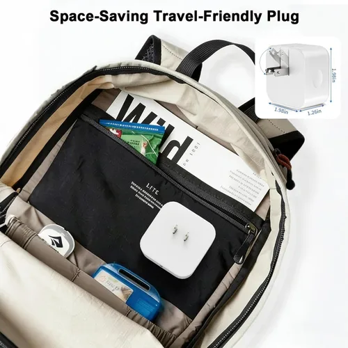 Vista 7 de Bloque de cargador USB C, [paquete de 2] adaptador dinámico USB C plegable de 40 W con carga rápida máxima de 60 W, bloque de cargador de pared USB