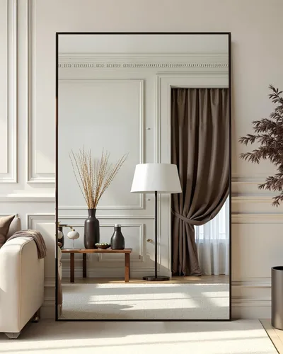 Vista 10 de Antok Espejo de longitud completa, 58 x 20 pulgadas, espejo de pie independiente de cuerpo completo con soporte para dormitorio, montado para colgar