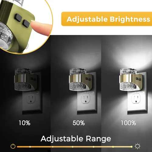 Vista 4 de L LOHAS LED 3CCT Luces Nocturnas Enchufables a la Pared, Luz Nocturna de Temperatura de Color Ajustable 3000K/4000K/5000K, Luz Nocturna de Burbuja