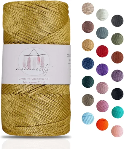 Vista 32 de Makromecity, Cordón de macramé de poliéster de 0.079 in x 125 yardas (375 pies) de 0.079 pulgadas, cuerda de polipropileno para macramé, para colgar