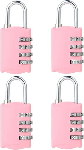 Vista 12 de DELSWIN Cerradura de combinación pequeña para taquilla, mini cerradura combinada de 4 dígitos para mochila y equipaje, candado de combinación