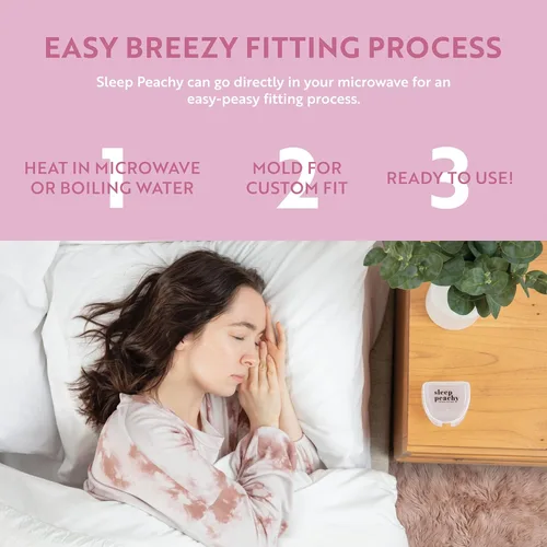 Vista 4 de Sleep Peachy - Protector de noche para mujer, paquete de 2 protectores bucales para rechinar los dientes, apretar y bruxismo (transparente)