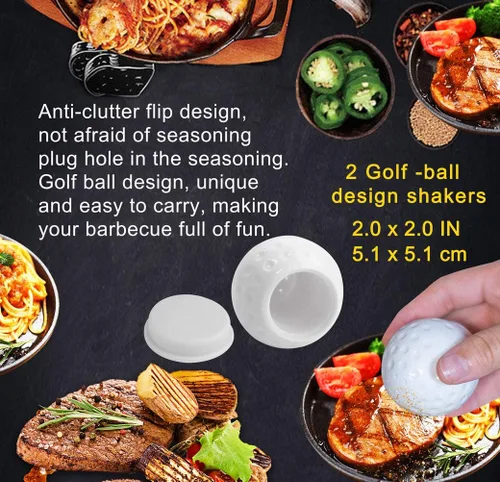 Vista 8 de POLIGO Juego de 7 herramientas de barbacoa estilo club de golf con mango de goma, accesorios de parrilla de acero inoxidable para parrilla al aire