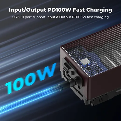 Vista 2 de K&F CONCEPT Batería V Mount, Batería V-Mount de 99Wh 6700mAh con carga rápida USB-C PD de 100W, con Dual D-TAP/A/USB-C/DC/Pantalla TFT/Luz