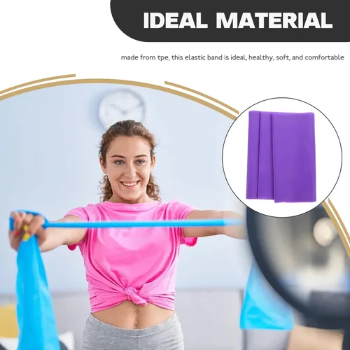 Vista 7 de Kisangel 3pcs Resistance Bands Set for Working Sturdy Elasticity Long Exercise Bands for Stretching Pilates Yoga Physical Therapy and Home Fitness