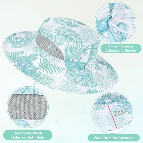 Vista 4 de Sombrero de sol para niñas de 2 a 8 años de malla con protección UV, sombrero de playa plegable para niñas de 2 a 8 años
