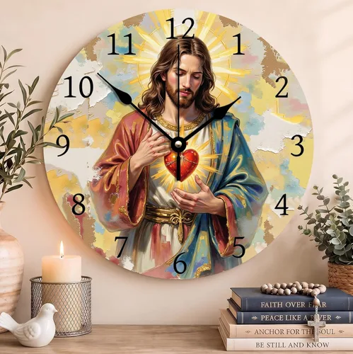Vista 44 de Reloj con versículo bíblico con citas de Jesús, relojes de 0929Regalos Cristianos (2)