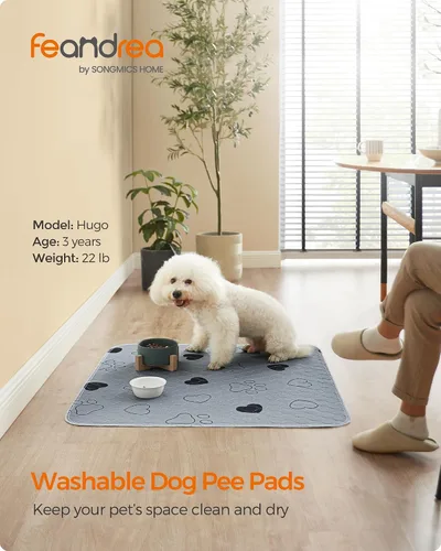 Vista 3 de Feandrea Almohadilla lavable para orina de perro, paquete de 2, reutilizable, 24 x 18 pulgadas, S, impermeable para entrenamiento de mascotas, a