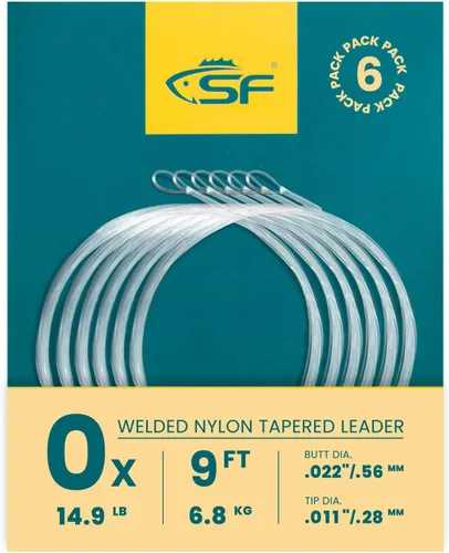 Vista 46 de SF Líder Cónico Pre-Atado con Lazo para Pesca con Mosca de Nailon Transparente para Trucha de Agua Dulce y Salada Bonefish Permit Lubina Salmón