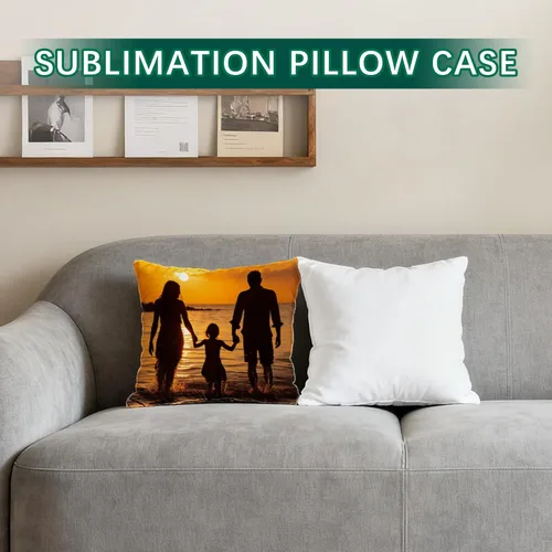 Vista 4 de OKBA 10 fundas de almohada de sublimación en blanco de 16 x 16 pulgadas, fundas de cojín blancas de satén brillante, fundas de almohada