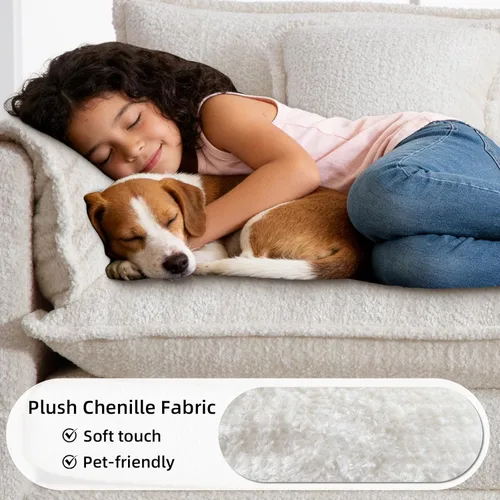 Vista 7 de GNIXUU Sofá Seccional en Forma de L de 112" Cloud Couch para Sala de Estar, Sofá Seccional Modular de Gran Tamaño con Otomana Móvil, Juego de Sofá