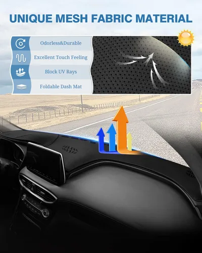 Vista 280 de FIILINES - Cubierta para tablero, accesorio para tablero de malla antideslizante, parasol sin reflejos y protector compatible con Toyota Tundra