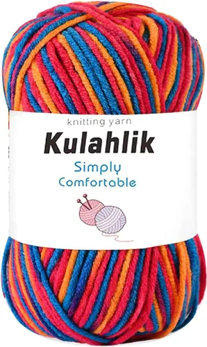 Vista 73 de Hilo acrílico de 1.76 oz (1 x 1.76 oz) para tejer y tejer, hilo de hilo degradado colorido, 1 rollo de madejas, hilo acrílico multicolor, perfecto