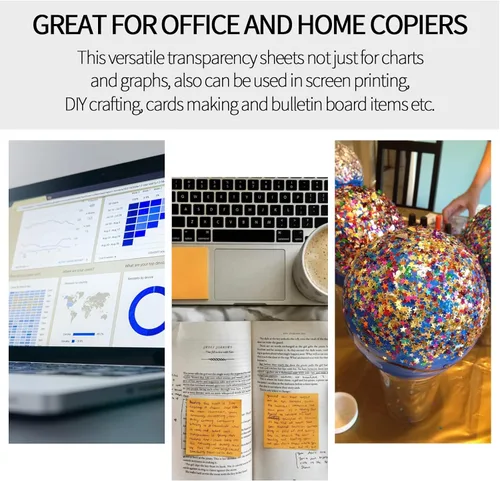 Vista 2 de UOKHO 30 hojas de papel de película transparente, película transparente de 8.5 x 11 pulgadas para impresora de inyección de tinta, hojas de película