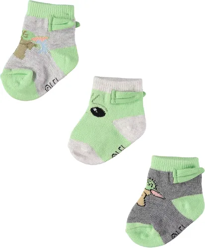 Vista 2 de Star Wars Paquete de 3 botines Mandalorian The Child para bebés para bebé, paquete múltiple de calcetines para bebé de Yoda