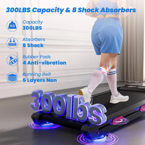 Vista 7 de Superun Treadmills Walking Pad with 9% Auto Incline for Home Office, 3 in 1 Under Desk Walking Pad with Wide LED Display, Walking Pad with Smart APP