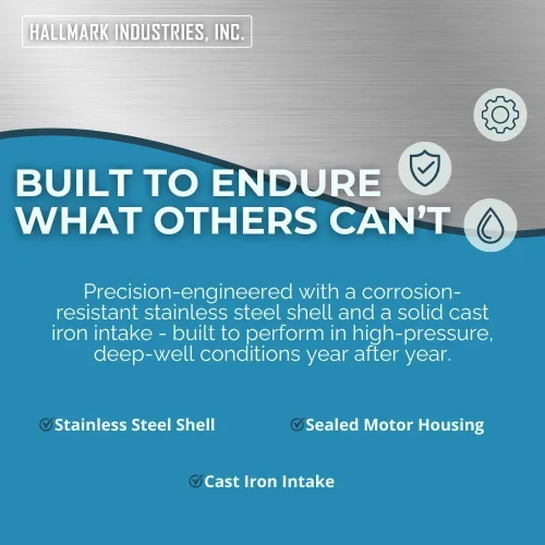 Vista 4 de Bomba sumergible de pozo profundo, 2 HP, 230V, 35 Gpm, 400 pies, acero inoxidable, larga vida útil